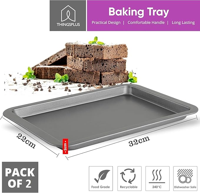 ThingsPlus Baking Trays for Oven Non Stick set of 2
